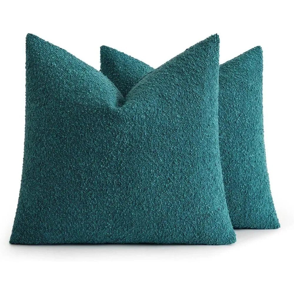MIULEE 18x18 Inch Decorative Pillow Covers Color: Teal Blue - Set of 2